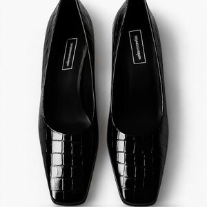 Vintage Nordstrom croc embossed Black  Heels